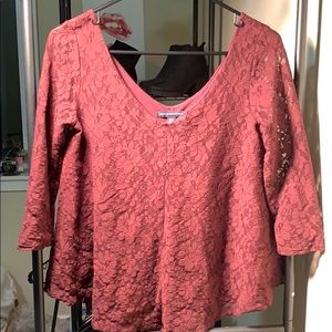 American Eagle Maroon Lace Blouse - xs